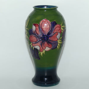 Walter Moorcroft Anemone (Green Blue) bulbous flaired vase