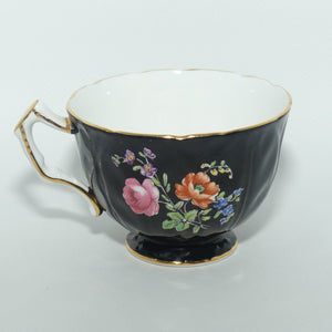 Aynsley Black Floral Bouquet tea size duo | Pattern 765788