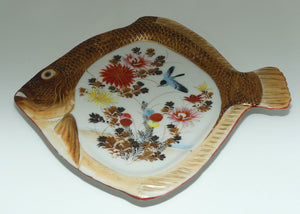 Japanese Arita Ware Fish tray | Blue Bird and Flowers