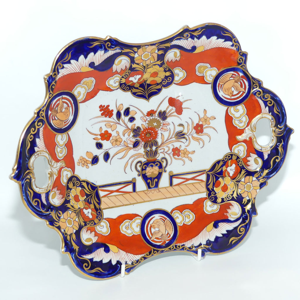 Masons | Ashworth Ironstone Aesthetic Traditional Red and Blue two handled comport | c.1870