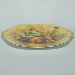 Aynsley Fruit Orchard Gold tab handle cake plate | 26.5cm wide