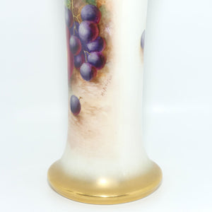Royal Worcester hand painted and gilt Fruit tall trumpet vase | H Ayrton