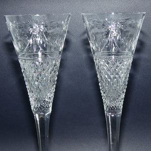 Stuart Crystal | Beaconsfield pattern | Pair of Toasting Champagne flutes