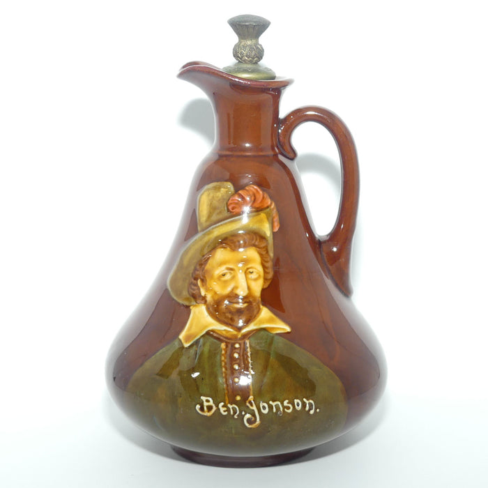 Royal Doulton Kingsware DEWARS flask Ben Jonson + stopper