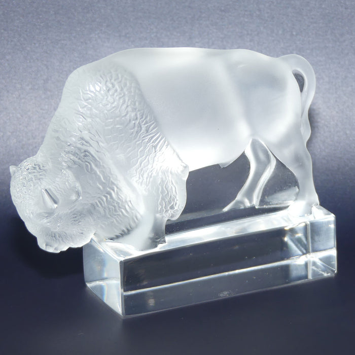 Lalique France Buffalo | Bison paperweight figure | 1196