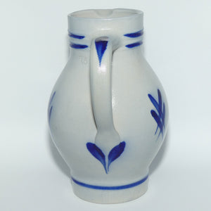 West German Pottery 1.5 litre Decorative Blue Jug