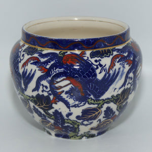 Royal Doulton  Mythical Birds A pot | Flow Blue and Iron Red