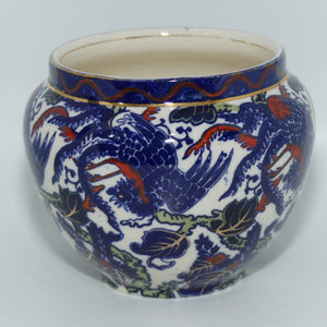Royal Doulton  Mythical Birds A pot | Flow Blue and Iron Red