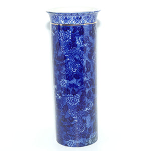 Shelley Blue and White | Blue Dragon cylinder vase | Flared Mouth | 21cm