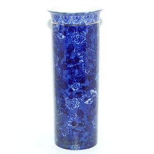 Shelley Blue and White | Blue Dragon cylinder vase | Flared Mouth | 21cm
