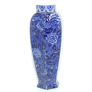 Shelley Blue and White | Blue Dragon slender hexagonal vase | 17cm
