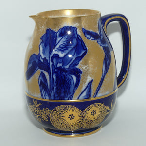 Royal Doulton Blue Iris and Daffodil jug with gilt highlights | A1147