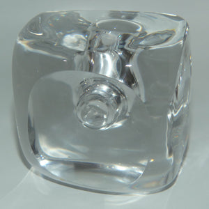 Mid Century Boda Crystal Cubist candle holder