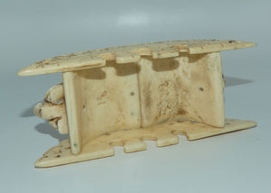 Carved Bone Turtles across Bridge figure
