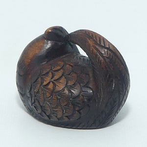 Japanese Carved Boxwood Netsuke | Chicken and Chick
