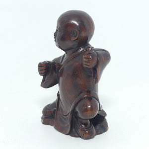 Japanese Carved Boxwood Netsuke | Bald Child