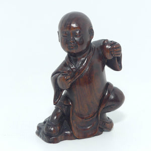 Japanese Carved Boxwood Netsuke | Bald Child