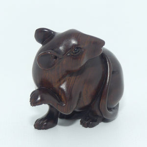 Japanese Carved Boxwood Netsuke | Rat