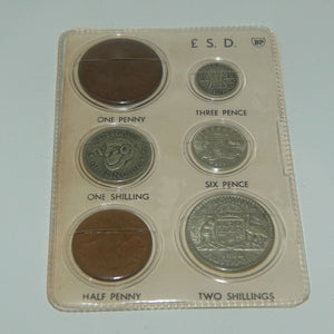 Australian Pre Decimal Pounds | Shillings | Pence coin set in BP Souvenir Coin wallet