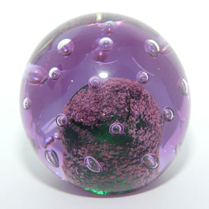 Controlled bubble with Encased Meteorite Neodymium Glass paperweight