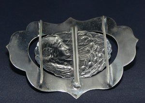 Art Nouveau Silver Plated Ladies Belt Buckle