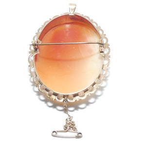 Superb Shell Cameo in elaborate 9ct Gold surround | Brooch or Pendant