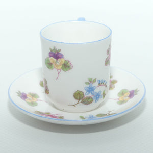 Shelley Canterbury shape miniature Pansy, Rose, Forget Me Not duo