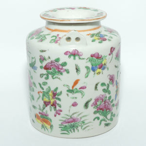 Chinese Canton Cylindrical shape Famille Rose tea pot