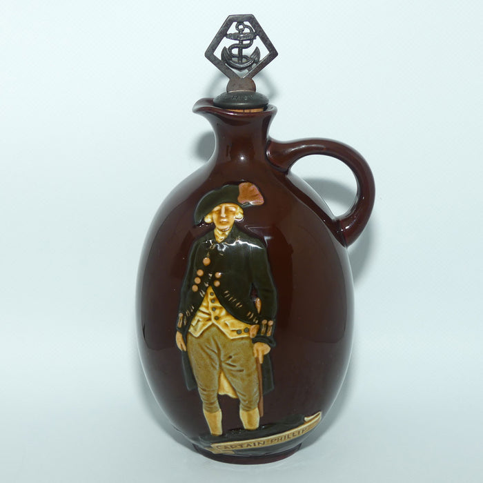 Royal Doulton Kingsware Captain Phillip 1788 - 1938 flask | #1 | with stopper | Dewars