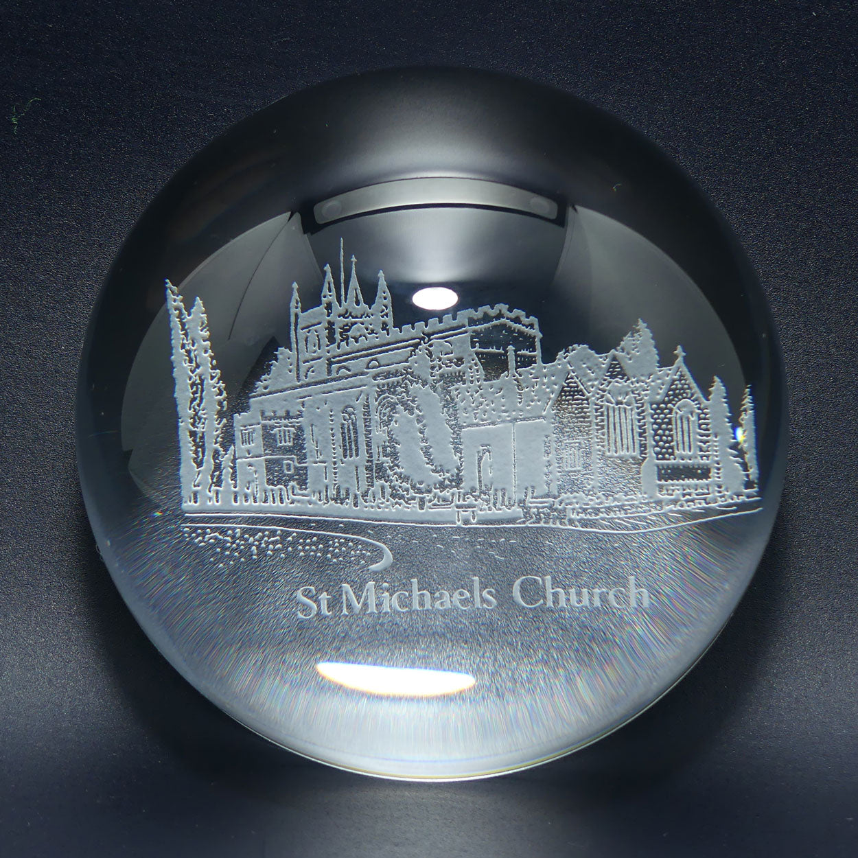 Glass Dome St Michaels Church paperweight Roundabout Antiques