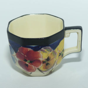 Royal Doulton Pansy with Black Border D4049 | coffee cup and saucer