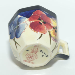 Royal Doulton Pansy with Black Border D4049 | coffee cup and saucer