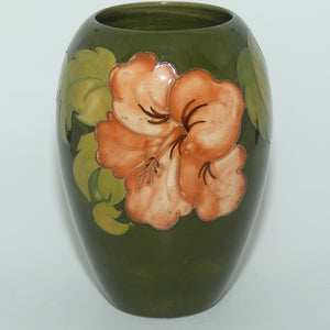 Walter Moorcroft Coral Hibiscus (Green) 102/7 vase