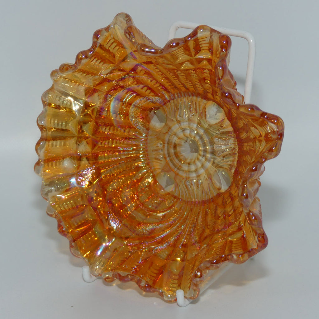 Imperial Marigold Carnival Glass small bowl | Scroll Embossed