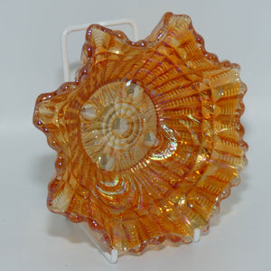 Imperial Marigold Carnival Glass small bowl | Scroll Embossed