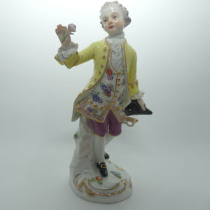 Fine Quality late 19th Cent Meissen Courtier with Flower figure | Incised 2897
