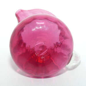 Small Cranberry Glass jug with reeded handle