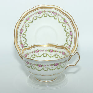 George Jones and Sons | Crescent China Rose Garland pattern tea duo