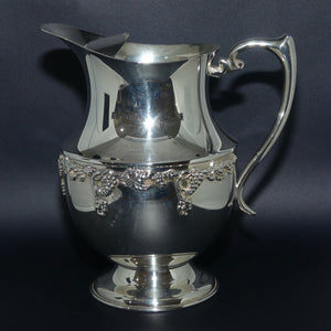 Crusader Plate Grape and Vine motif Silver Plated ice water jug