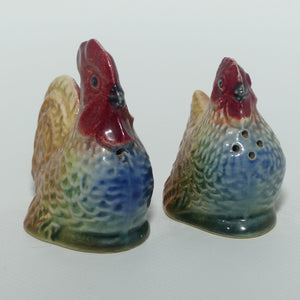 Darbyshire Pottery Aust | attrib | Rooster and Chicken Novelty Salt and Pepper