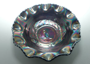 Australian Carnival Glass | Dark Kangaroo nappy bowl
