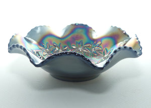 Australian Carnival Glass | Dark Magpie nappy bowl