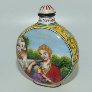 Chinese Hand Painted Enamel on Copper Snuff bottle | European Ladies with Children