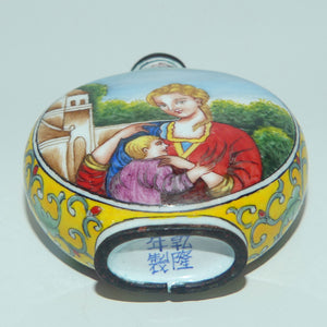 Chinese Hand Painted Enamel on Copper Snuff bottle | European Ladies with Children