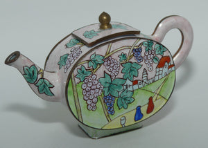 Collectors Enamel on Copper miniature tea pot