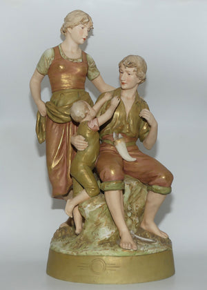 Royal Dux Bohemia Figure Group | 2125 | Farmer, Mother and Child