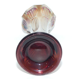 Fenton Diamond and Rib Amethyst Carnival Glass vase | 28cm | Thick