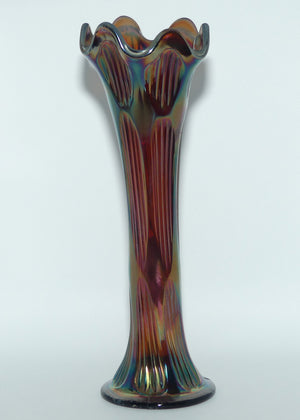 Fenton Diamond and Rib Amethyst Carnival Glass vase | 29cm