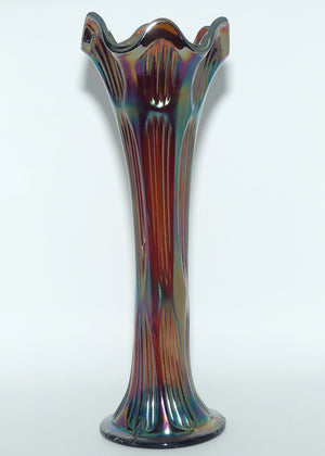 Fenton Diamond and Rib Amethyst Carnival Glass vase | 29cm