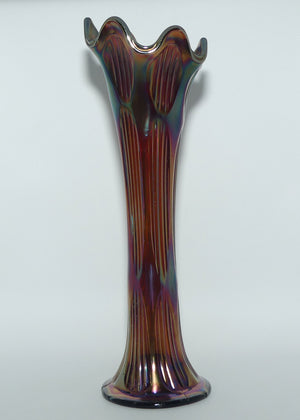 Fenton Diamond and Rib Amethyst Carnival Glass vase | 29.5cm